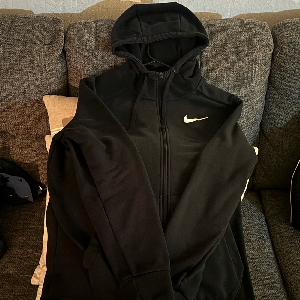 Black Nike dri fit zip up hoodie M size large